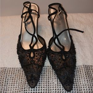 Karen Scott embellished sling back women’s preowned shoe size 7.5 like new